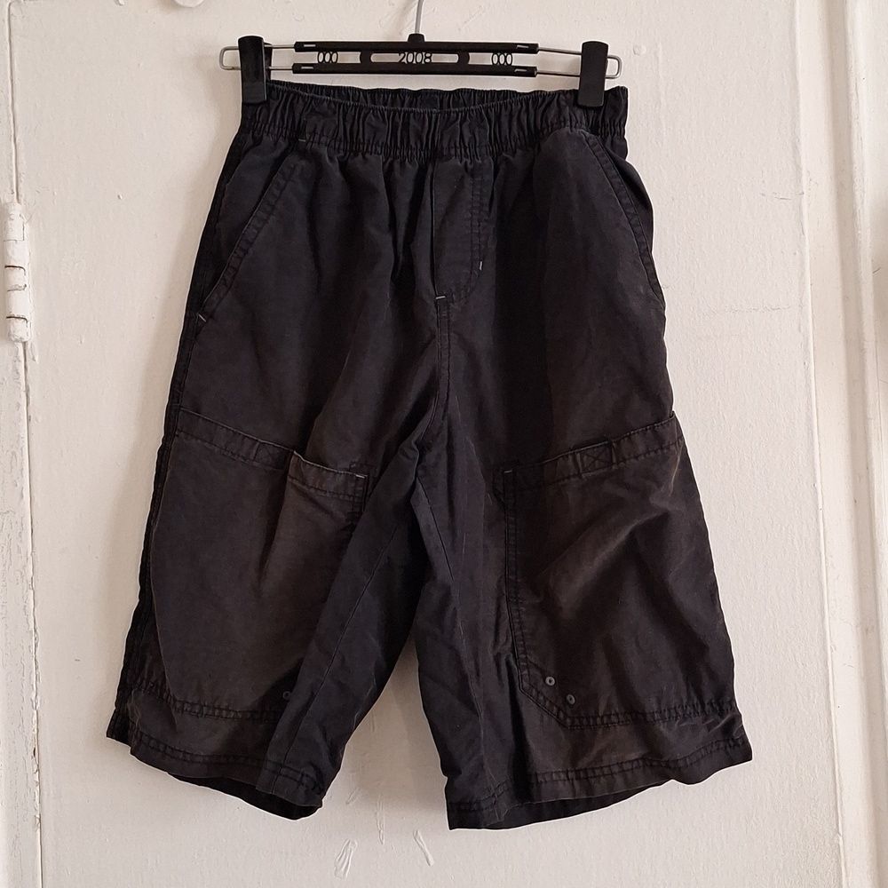 Black Cargo shorts youth elastic waist shorts